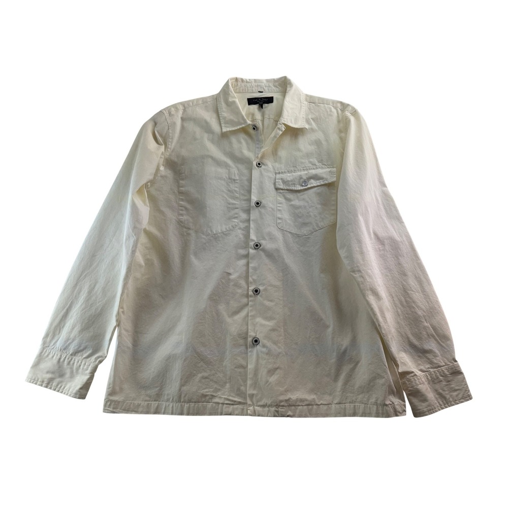 Rag Bone‎ Stanton Shirt Jacket Cream Button Up Workwear Mens XL Long Sleeve $395